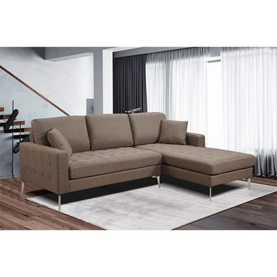 Willem Right Corner Fabric Sofa-Brown