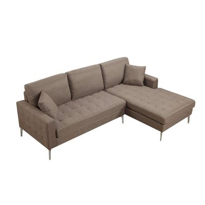 Willem Right Corner Fabric Sofa-Brown