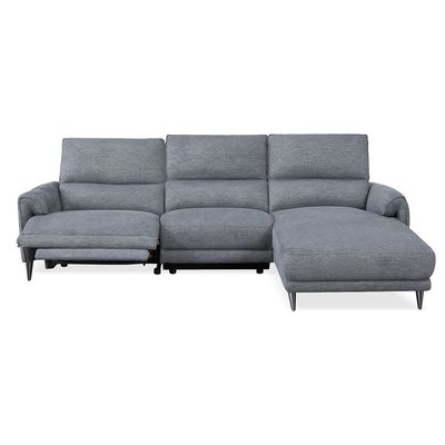 Quincy Fabric Right Corner W/ Electric Recliner - Grey