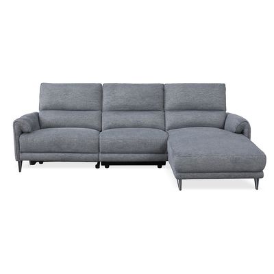 Quincy Fabric Right Corner W/ Electric Recliner - Grey