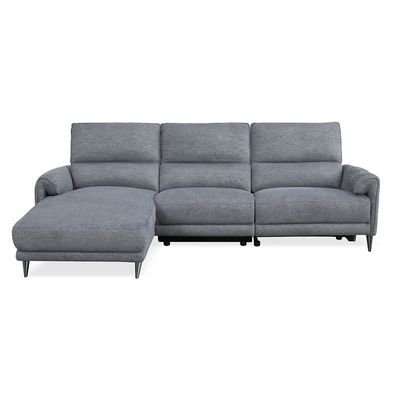 Quincy Fabric Left Corner W/ Electric Recliner - Grey