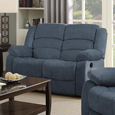 Damian 2 Seater Fabric Recliner - Blue