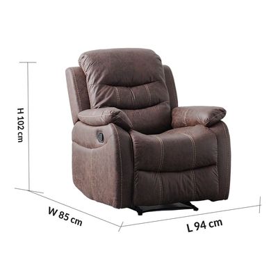 Adric One Seater Airleather Manual Recliner - Brown