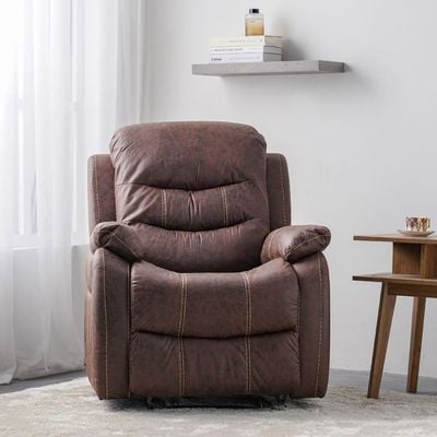 Adric One Seater Airleather Manual Recliner - Brown