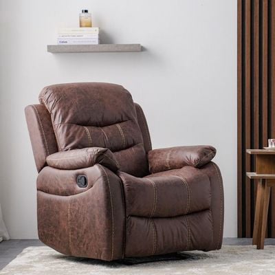 Adric One Seater Airleather Manual Recliner - Brown