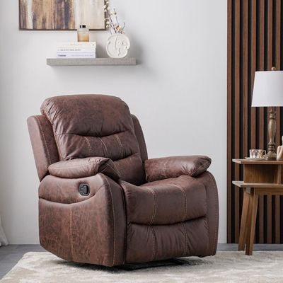 Adric One Seater Airleather Manual Recliner - Brown