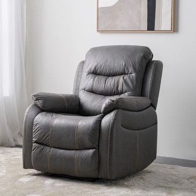 Adric 1 Seater Airleather Manual Recliner - Dark Grey