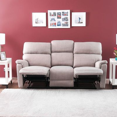 Wilton 3-Seater Fabric Recliner Sofa - Heather Grey