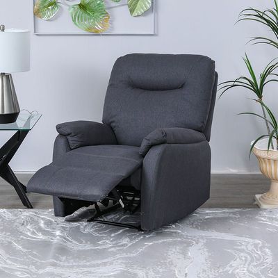 Burlington Manual Fabric Recliner Set - Dark Grey