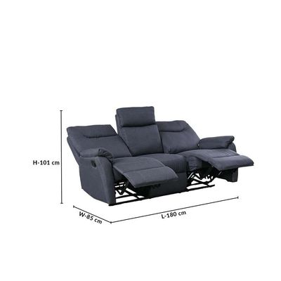 Burlington Manual Fabric Recliner Set - Dark Grey