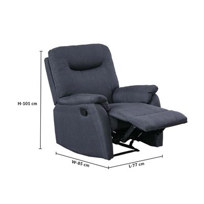 Burlington Manual Fabric Recliner Set - Dark Grey