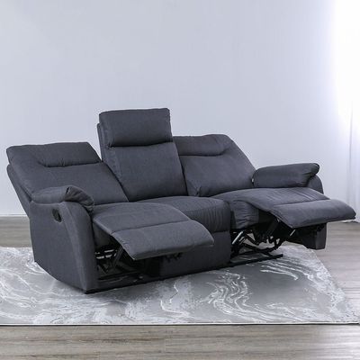 Burlington Manual Fabric Recliner Set - Dark Grey