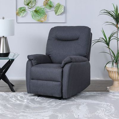 Burlington Manual Fabric Recliner Set - Dark Grey