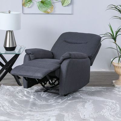 Burlington Manual Fabric Recliner Set - Dark Grey