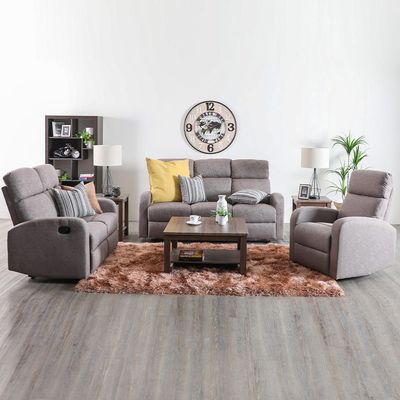 Verona 3+2+1 Seater Manual Fabric Recliner Set- Brown