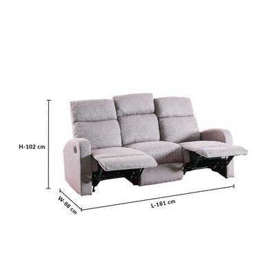 Verona 3+2+1 Seater Manual Fabric Recliner Set- Brown