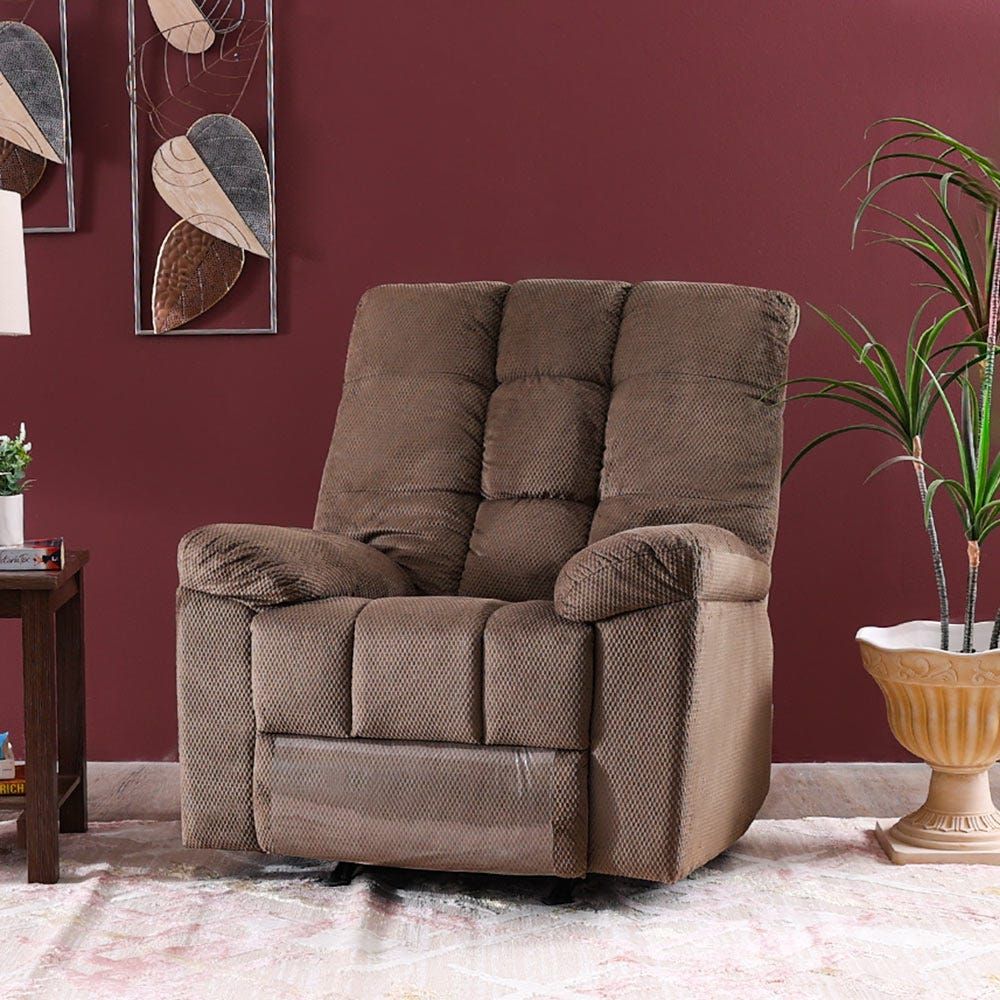 Fabric power store reclining sofa