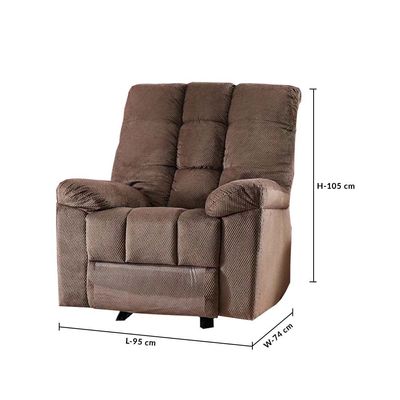 V2 Simone 1-Seater Fabric Recliner Sofa