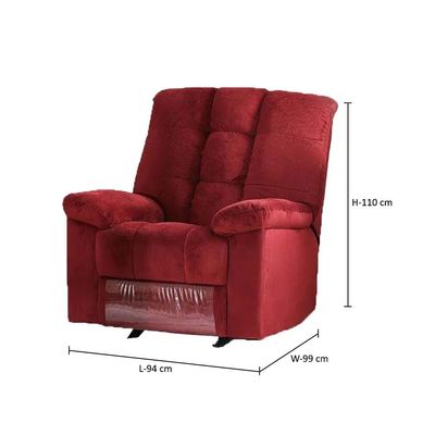 V2 Simone L 95 x W 74 x H 105 cm 1-Seater Fabric Recliner Sofa - 2 Years Warranty