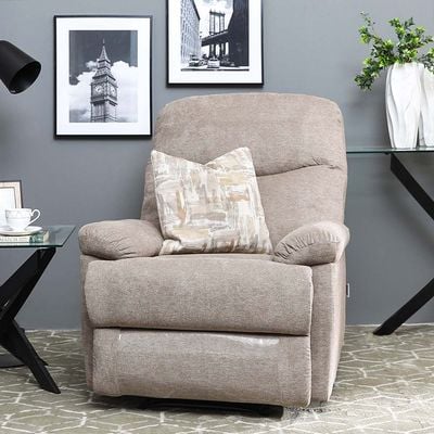 V2 Benedict 1 Seater Fabric Recliner-Light Brown