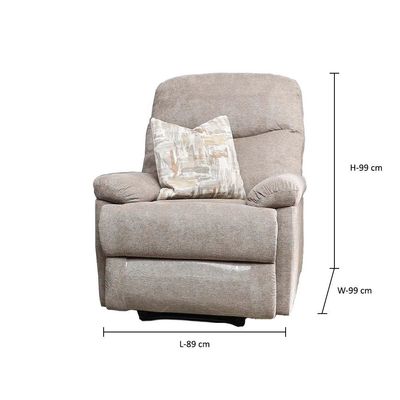 V2 Benedict 1 Seater Fabric Recliner-Light Brown