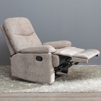 V2 Benedict 1 Seater Fabric Recliner-Light Brown