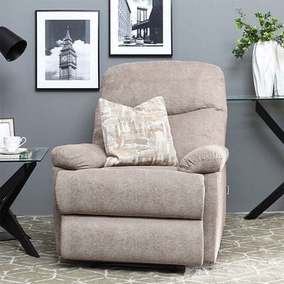 V2 Benedict 1 Seater Fabric Recliner-Light Brown