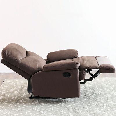 V2 Benedict 1 Seater Fabric Recliner-Chocolate