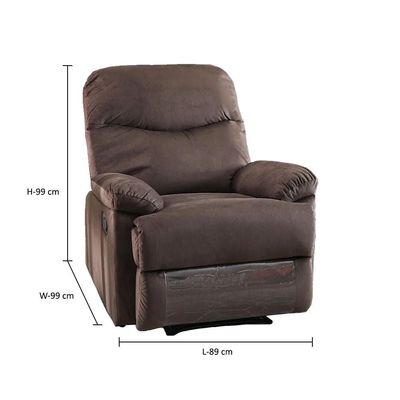 V2 Benedict 1 Seater Fabric Recliner-Chocolate