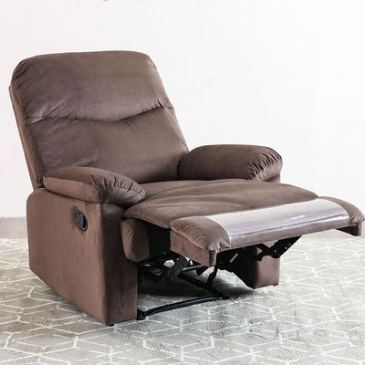 V2 Benedict 1 Seater Fabric Recliner-Chocolate