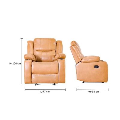 Marji L 97 x W 94 x H 104 cm 1-Seater Manual Air Leather Recliner with Cupholder and Storage - 2 Year Warranty