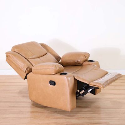 Marji L 97 x W 94 x H 104 cm 1-Seater Manual Air Leather Recliner with Cupholder and Storage - 2 Year Warranty