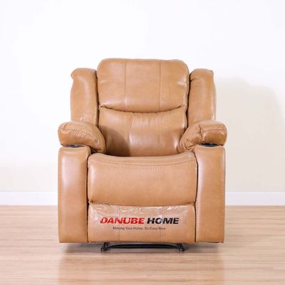 Marji L 97 x W 94 x H 104 cm 1-Seater Manual Air Leather Recliner with Cupholder and Storage - 2 Year Warranty