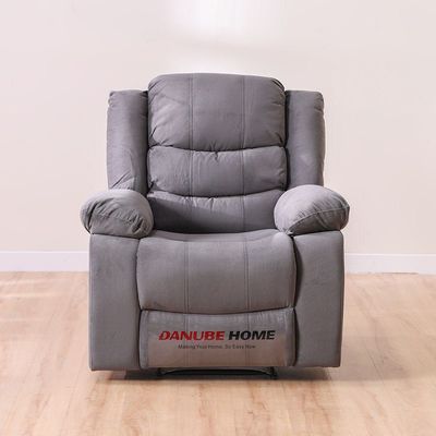 Mina 1 Seater Manual Fabric Recliner with Cupholder and Pockets - Dark Grey