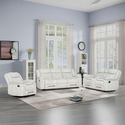 Sawyer 3+2+1 Seater Fabric Recliner Set W/ Glider - L.Grey