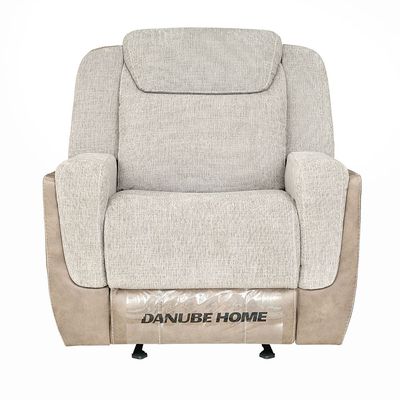 Brixx 1 Seater Fabric Recliner W/ Glider - L.Brown