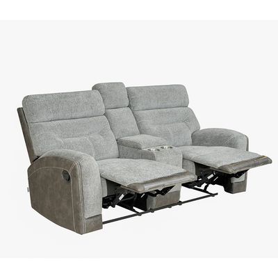 Holden 2 Seater Fabric Recliner - Grey