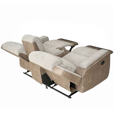 Brixx 2 Seater Fabric Recliner - L.Brown