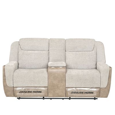 Brixx 2 Seater Fabric Recliner - L.Brown