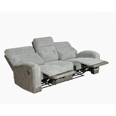 Holden 3 Seater Fabric Recliner-Grey