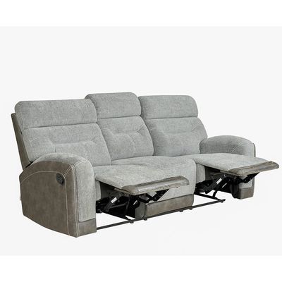 Holden 3 Seater Fabric Recliner-Grey