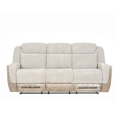 Brixx 3 Seater Fabric Recliner - L.Brown