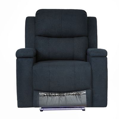 Paladin 1 Seater Fabric Recliner W/ Led & Cup Holder  - Blue