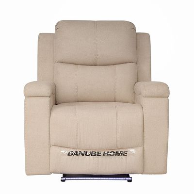Paladin 1 Seater Fabric Recliner W/ Led & Cup Holder  - Beige