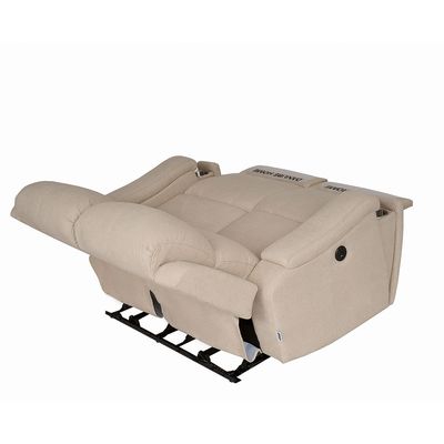 Paladin 2 Seater Fabric Recliner W/ Led & Cup Holder  - Beige