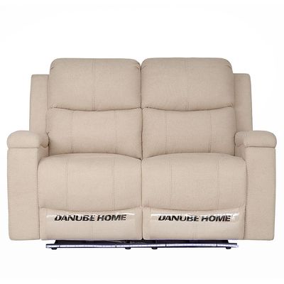 Paladin 2 Seater Fabric Recliner W/ Led & Cup Holder  - Beige