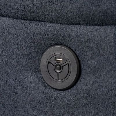 Paladin 2 Seater Fabric Recliner With  Led & Cup Holder  - Blue Paladin 2 Seater Fabric Recliner With  Led & Cup Holder  - Blue