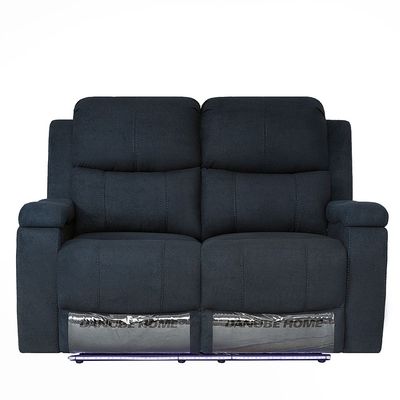 Paladin 2 Seater Fabric Recliner W/ Led & Cup Holder  - Blue
