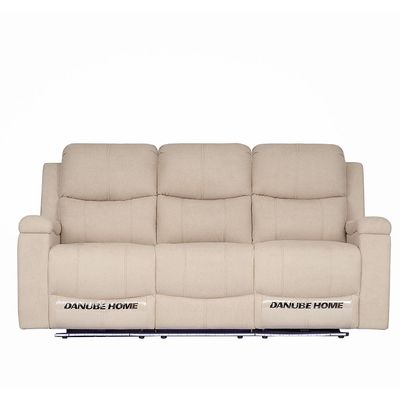 Paladin 3 Seater Fabric Recliner W/ Led & Cup Holder  - Beige