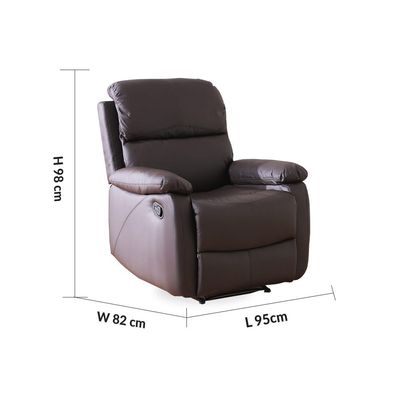 Gabriel 1-Seater Leather Manual Recliner - Taupe